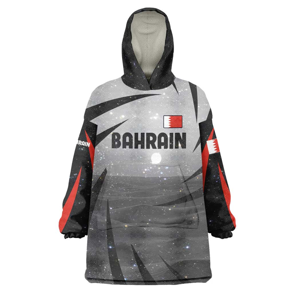 Bahrain Desert Camel Wearable Blanket Hoodie with Sunset Glow and Starry Sky