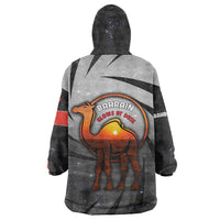 Bahrain Desert Camel Wearable Blanket Hoodie with Sunset Glow and Starry Sky