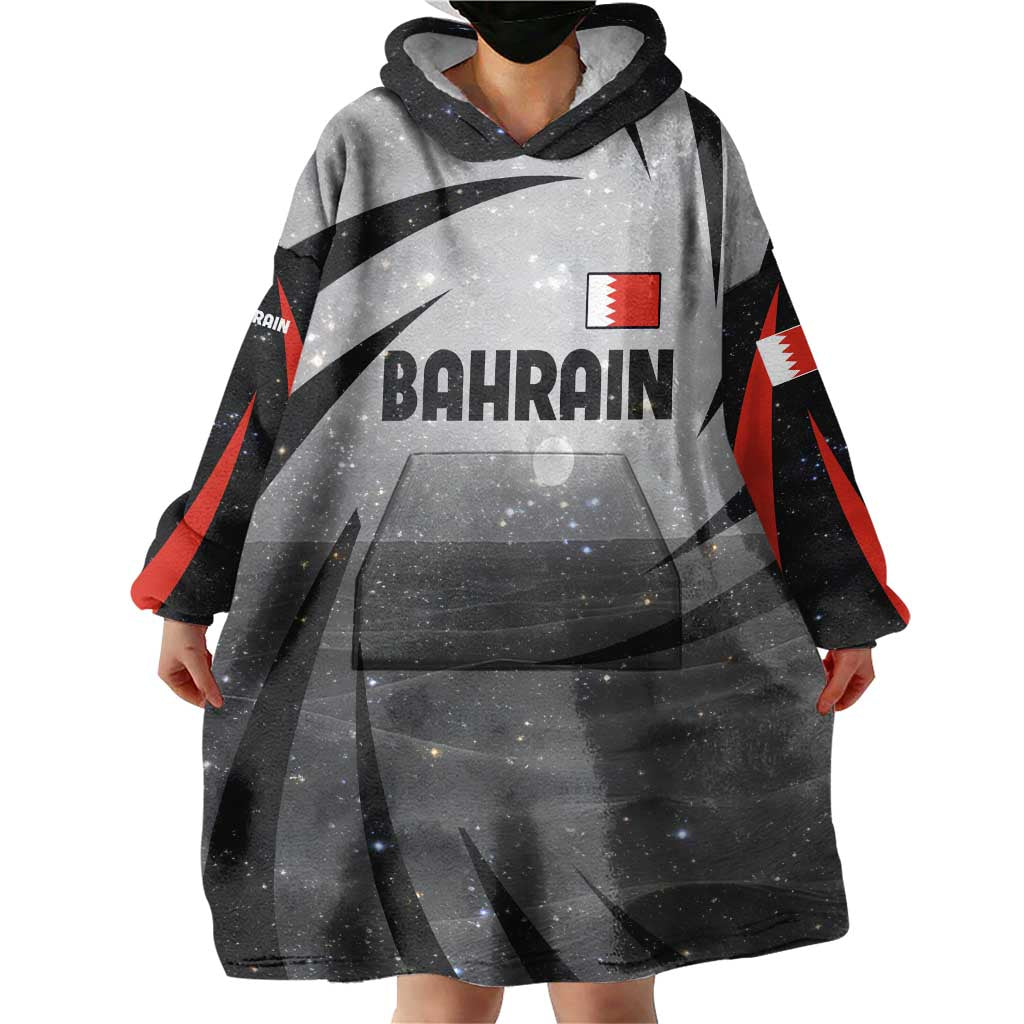 Bahrain Desert Camel Wearable Blanket Hoodie with Sunset Glow and Starry Sky