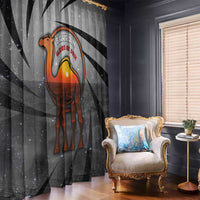 Bahrain Desert Camel Window Curtain with Sunset Glow and Starry Sky