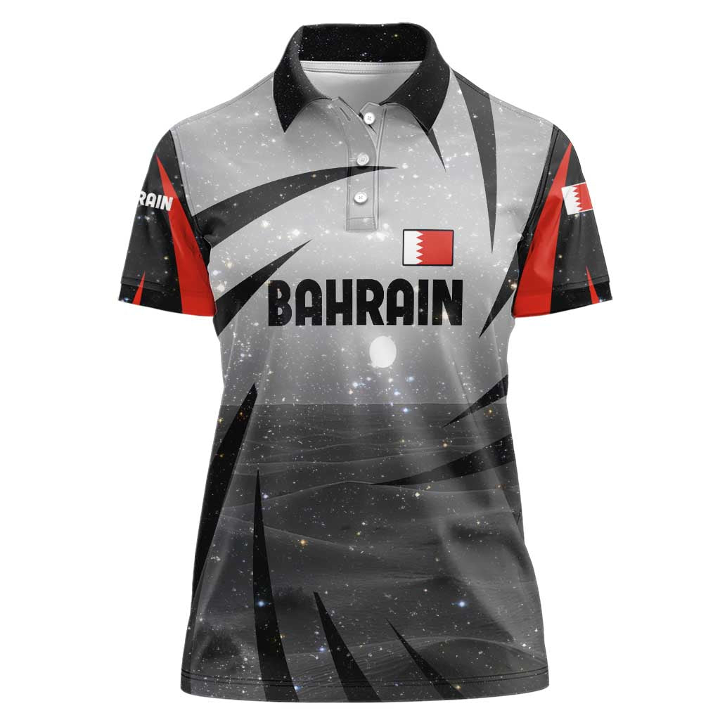 Bahrain Desert Camel Women Polo Shirt with Sunset Glow and Starry Sky