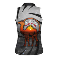 Bahrain Desert Camel Women Sleeveless Polo Shirt with Sunset Glow and Starry Sky