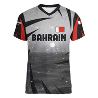 Bahrain Desert Camel Women V-Neck T-Shirt with Sunset Glow and Starry Sky