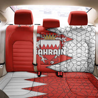 Bahrain Shield Design Back Car Seat Cover with Arabesque Tile Motif in Red