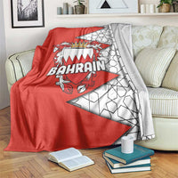 Bahrain Shield Design Blanket with Arabesque Tile Motif in Red