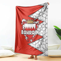 Bahrain Shield Design Blanket with Arabesque Tile Motif in Red