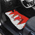 Bahrain Shield Design Car Mats with Arabesque Tile Motif in Red