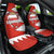 Bahrain Shield Design Car Seat Cover with Arabesque Tile Motif in Red