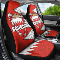Bahrain Shield Design Car Seat Cover with Arabesque Tile Motif in Red
