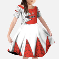 Bahrain Shield Design Family Matching Off Shoulder Maxi Dress and Hawaiian Shirt with Arabesque Tile Motif in Red