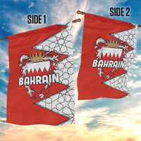 Bahrain Shield Design Garden Flag with Arabesque Tile Motif in Red
