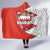 Bahrain Shield Design Hooded Blanket with Arabesque Tile Motif in Red