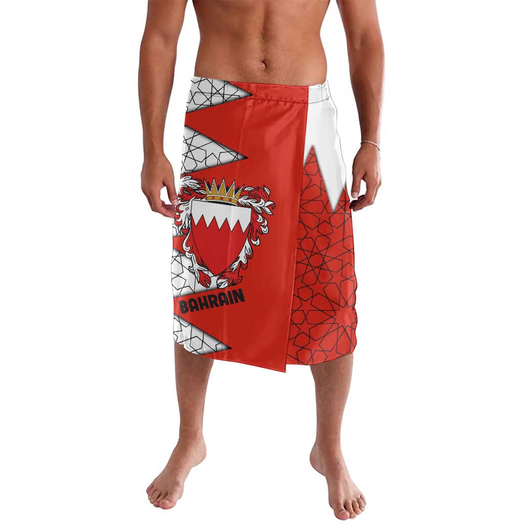 Bahrain Shield Design Lavalava with Arabesque Tile Motif in Red