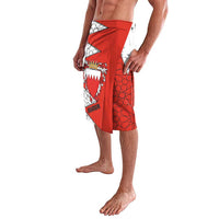 Bahrain Shield Design Lavalava with Arabesque Tile Motif in Red