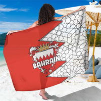 Bahrain Shield Design Sarong with Arabesque Tile Motif in Red
