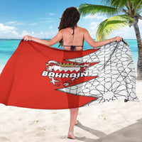 Bahrain Shield Design Sarong with Arabesque Tile Motif in Red