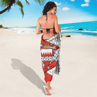 Bahrain Shield Design Sarong with Arabesque Tile Motif in Red
