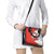 Bahrain Shield Design Shoulder Handbag with Arabesque Tile Motif in Red