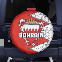 Bahrain Shield Design Spare Tire Cover with Arabesque Tile Motif in Red
