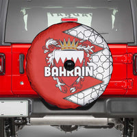 Bahrain Shield Design Spare Tire Cover with Arabesque Tile Motif in Red