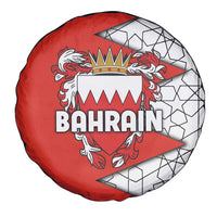 Bahrain Shield Design Spare Tire Cover with Arabesque Tile Motif in Red