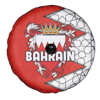 Bahrain Shield Design Spare Tire Cover with Arabesque Tile Motif in Red
