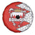Bahrain Shield Design Spare Tire Cover with Arabesque Tile Motif in Red