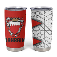 Bahrain Shield Design Tumbler Cup with Arabesque Tile Motif in Red