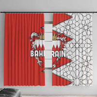 Bahrain Shield Design Window Curtain with Arabesque Tile Motif in Red