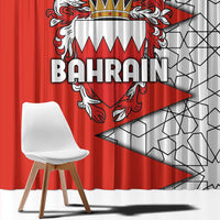 Bahrain Shield Design Window Curtain with Arabesque Tile Motif in Red