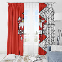 Bahrain Shield Design Window Curtain with Arabesque Tile Motif in Red