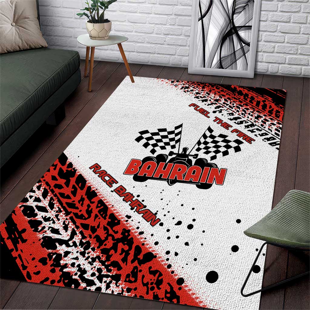 Formula 1 Inspired Bahrain Race Area Rug with Checkered Flag Print