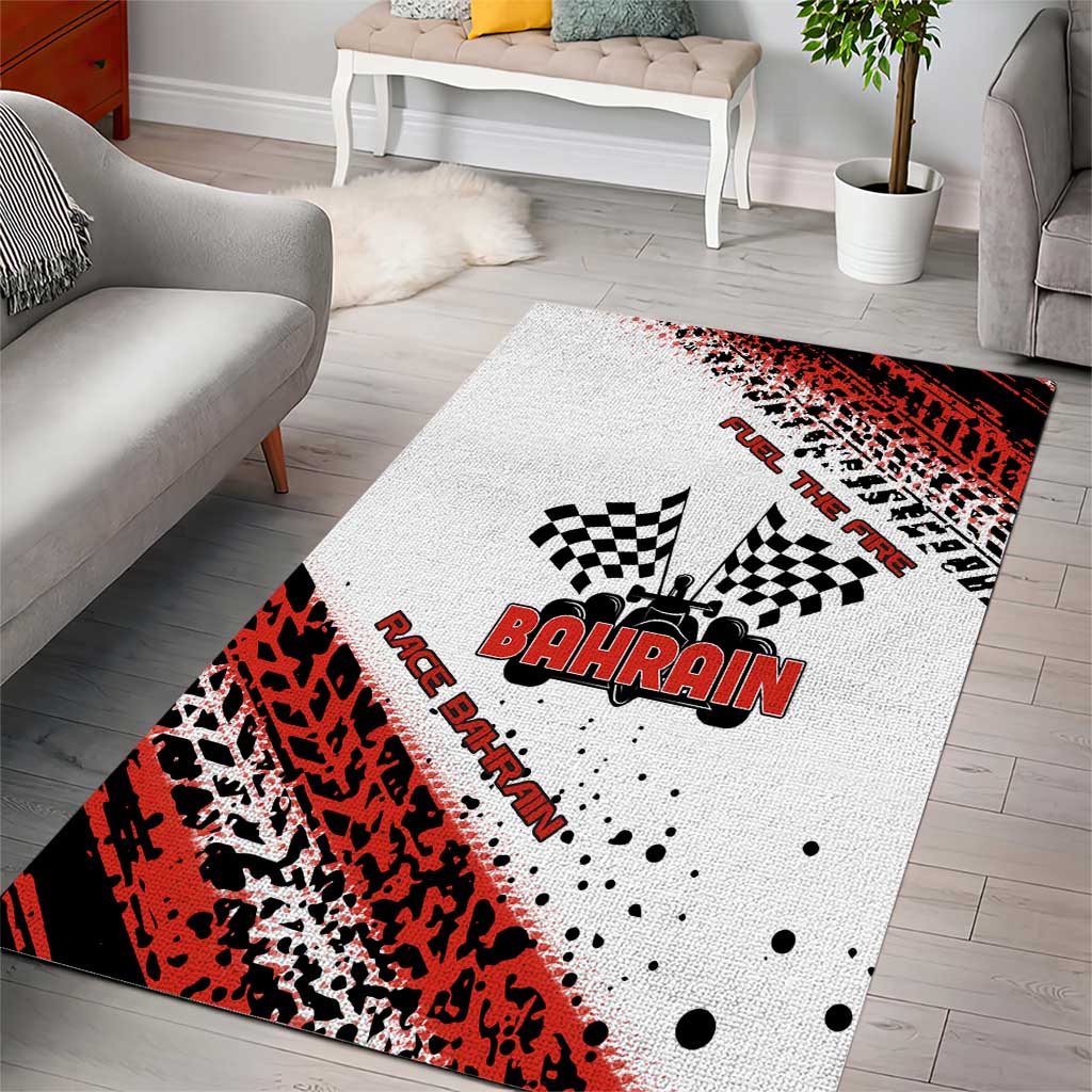 Formula 1 Inspired Bahrain Race Area Rug with Checkered Flag Print