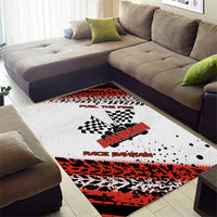 Formula 1 Inspired Bahrain Race Area Rug with Checkered Flag Print