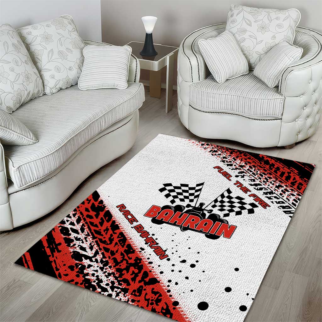 Formula 1 Inspired Bahrain Race Area Rug with Checkered Flag Print