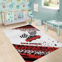 Formula 1 Inspired Bahrain Race Area Rug with Checkered Flag Print