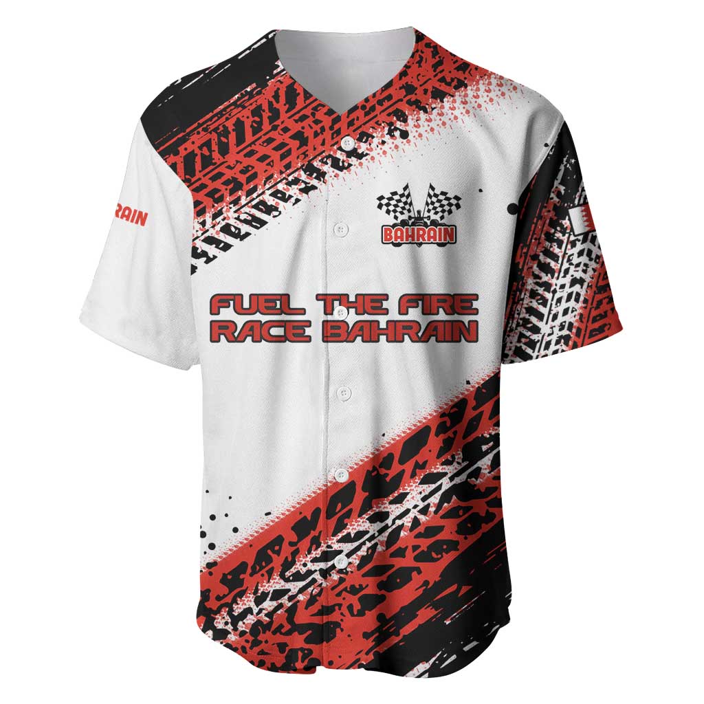 Formula 1 Inspired Bahrain Race Baseball Jersey with Checkered Flag Print