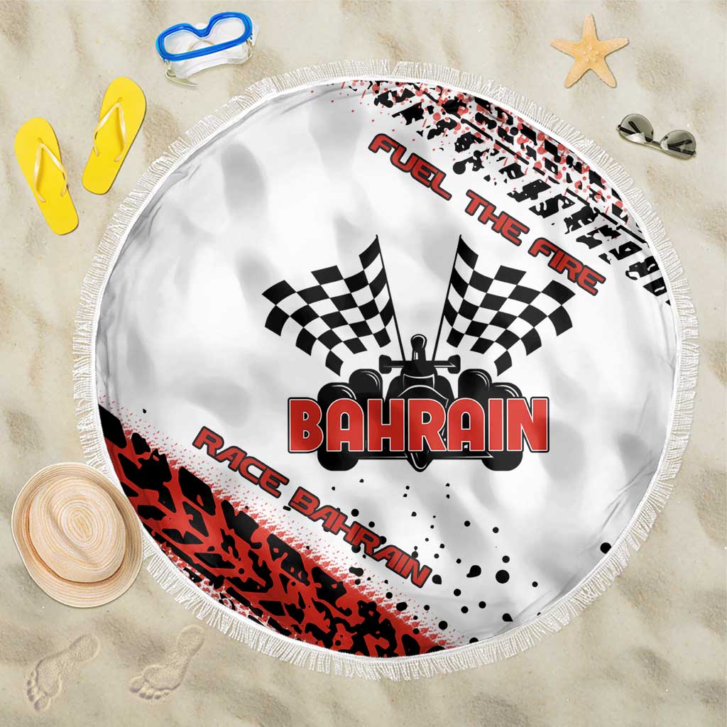 Formula 1 Inspired Bahrain Race Beach Blanket with Checkered Flag Print