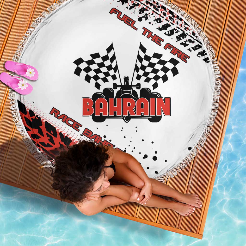 Formula 1 Inspired Bahrain Race Beach Blanket with Checkered Flag Print