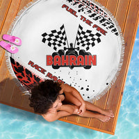 Formula 1 Inspired Bahrain Race Beach Blanket with Checkered Flag Print