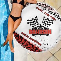 Formula 1 Inspired Bahrain Race Beach Blanket with Checkered Flag Print