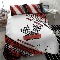 Formula 1 Inspired Bahrain Race Bedding Set with Checkered Flag Print