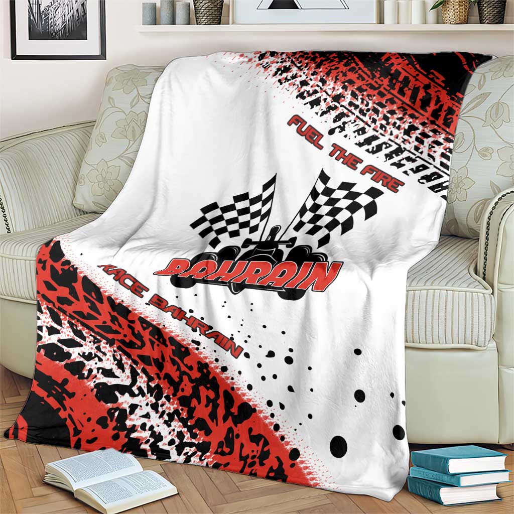 Formula 1 Inspired Bahrain Race Blanket with Checkered Flag Print