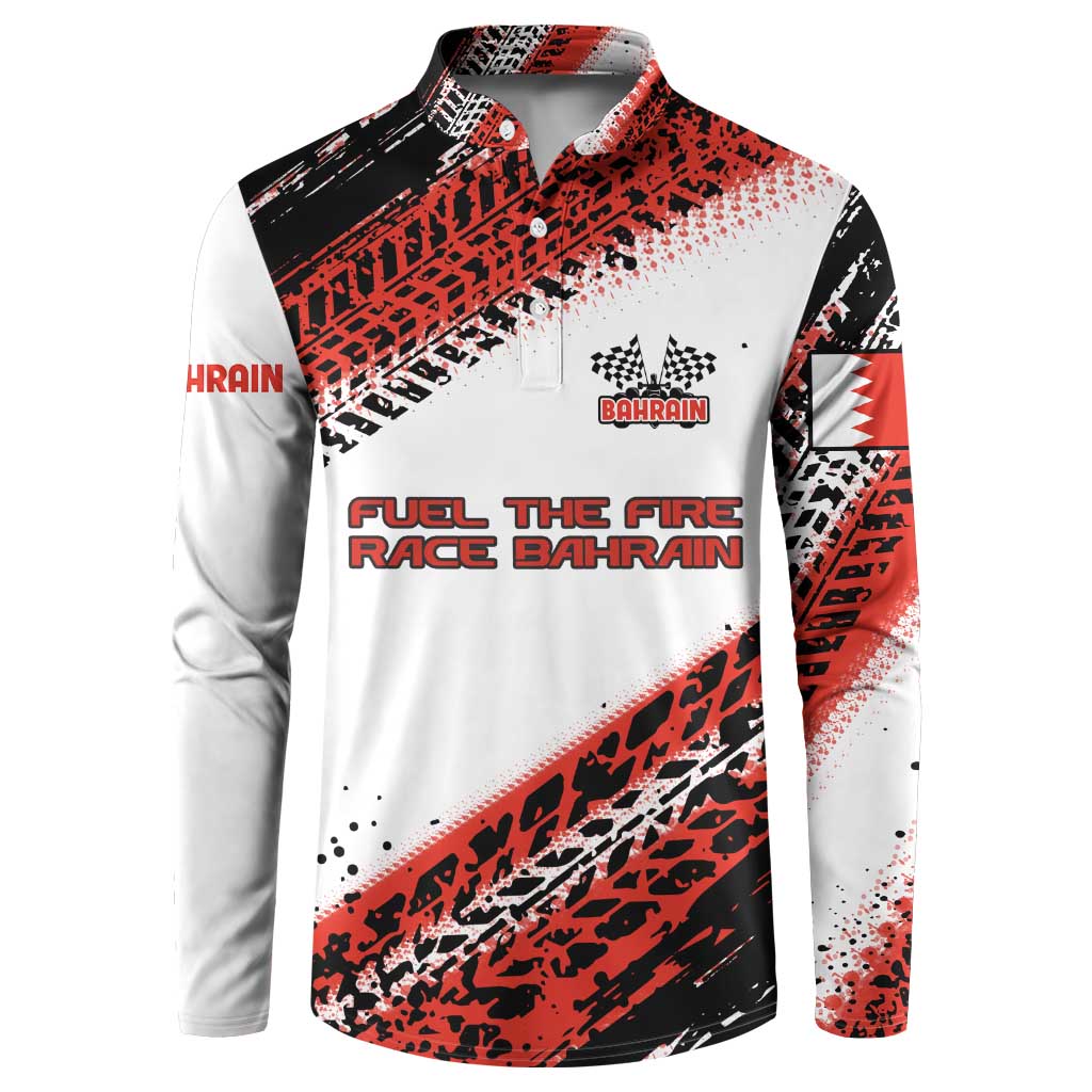 Formula 1 Inspired Bahrain Race Button Sweatshirt with Checkered Flag Print