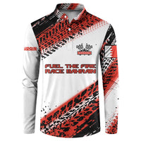 Formula 1 Inspired Bahrain Race Button Sweatshirt with Checkered Flag Print