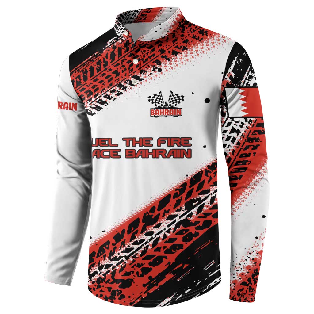 Formula 1 Inspired Bahrain Race Button Sweatshirt with Checkered Flag Print