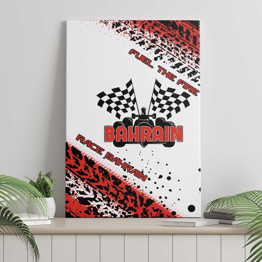 Formula 1 Inspired Bahrain Race Canvas Wall Art with Checkered Flag Print