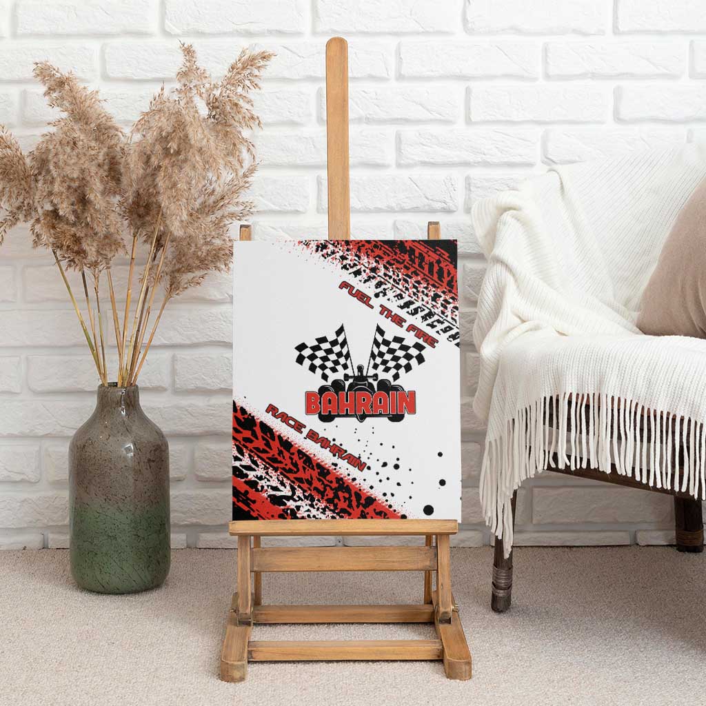 Formula 1 Inspired Bahrain Race Canvas Wall Art with Checkered Flag Print