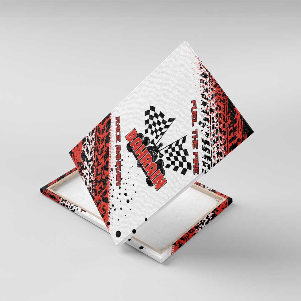 Formula 1 Inspired Bahrain Race Canvas Wall Art with Checkered Flag Print