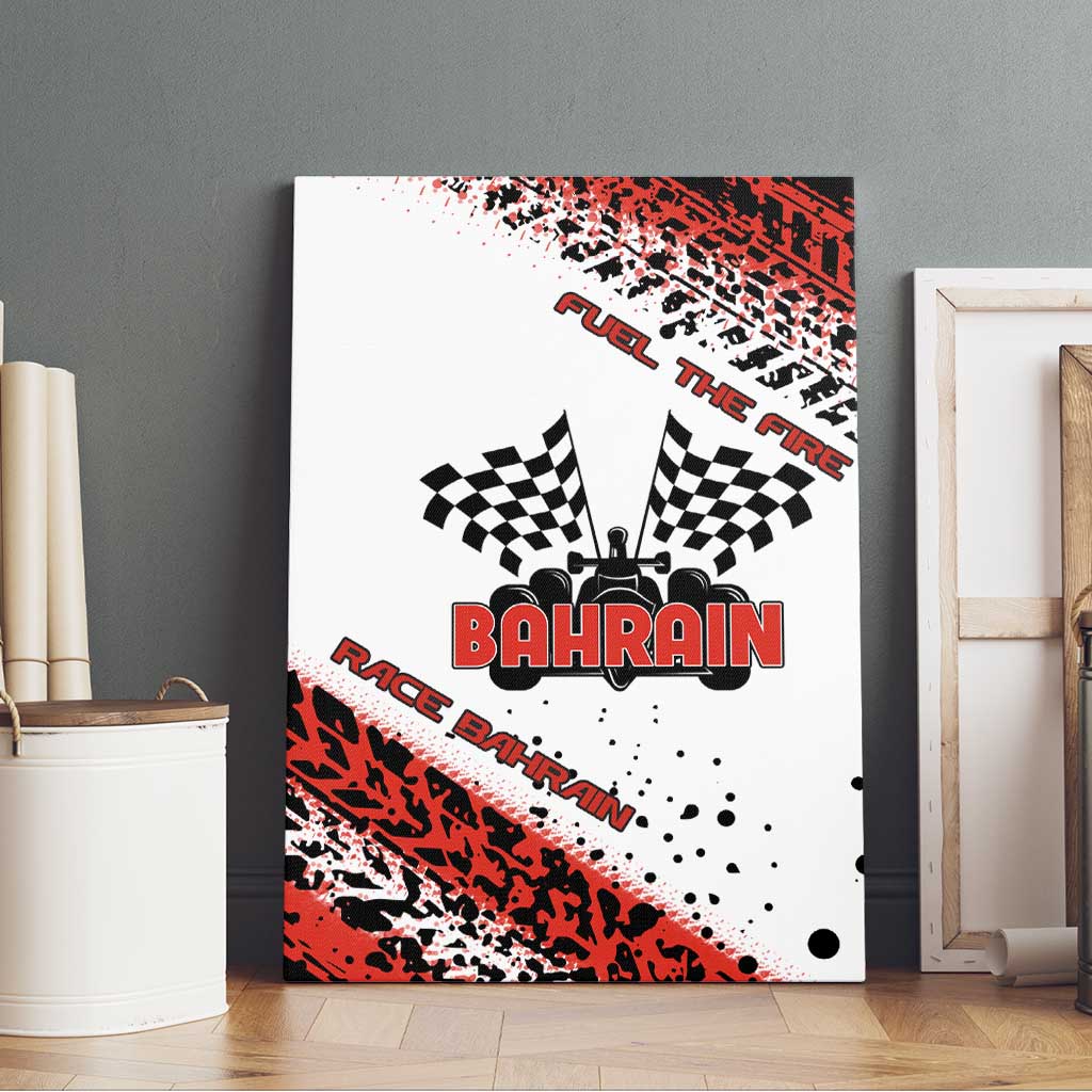 Formula 1 Inspired Bahrain Race Canvas Wall Art with Checkered Flag Print